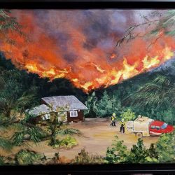 "Ridge of Fire" 11"×14" acrylic
