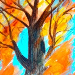 Autumn Tree: 4x6 inch print