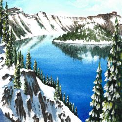 Snowy Crater Lake
