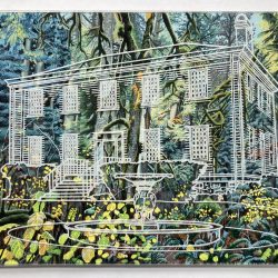 Old Growth Forest and McLoughlin House 11"X14" Watercolor and Gouache on Aquaboard with Etched Plexi $1200.00